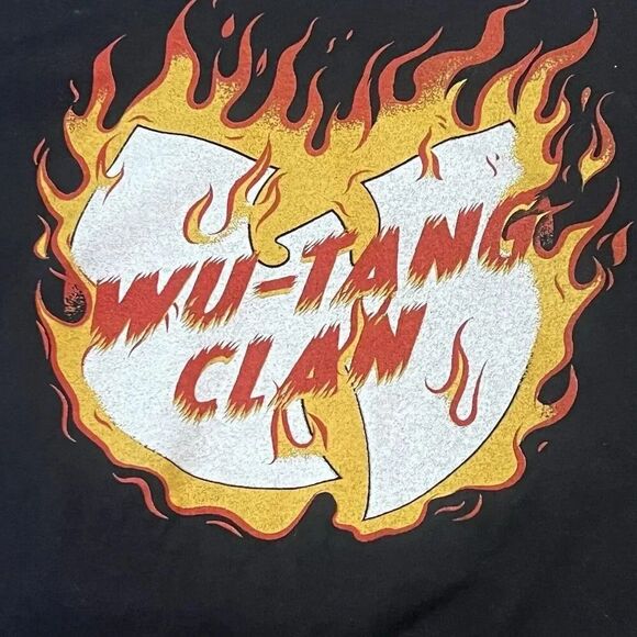 Wu-Tang Clan Flames Logo Men's Size Small Black T Shirt Short Sleeve Fire - Picture 2 of 5